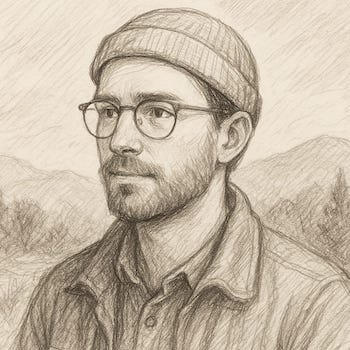 profile sketch of Cal Yunker